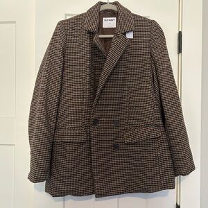 Old Navy Brown Checkered Blazer